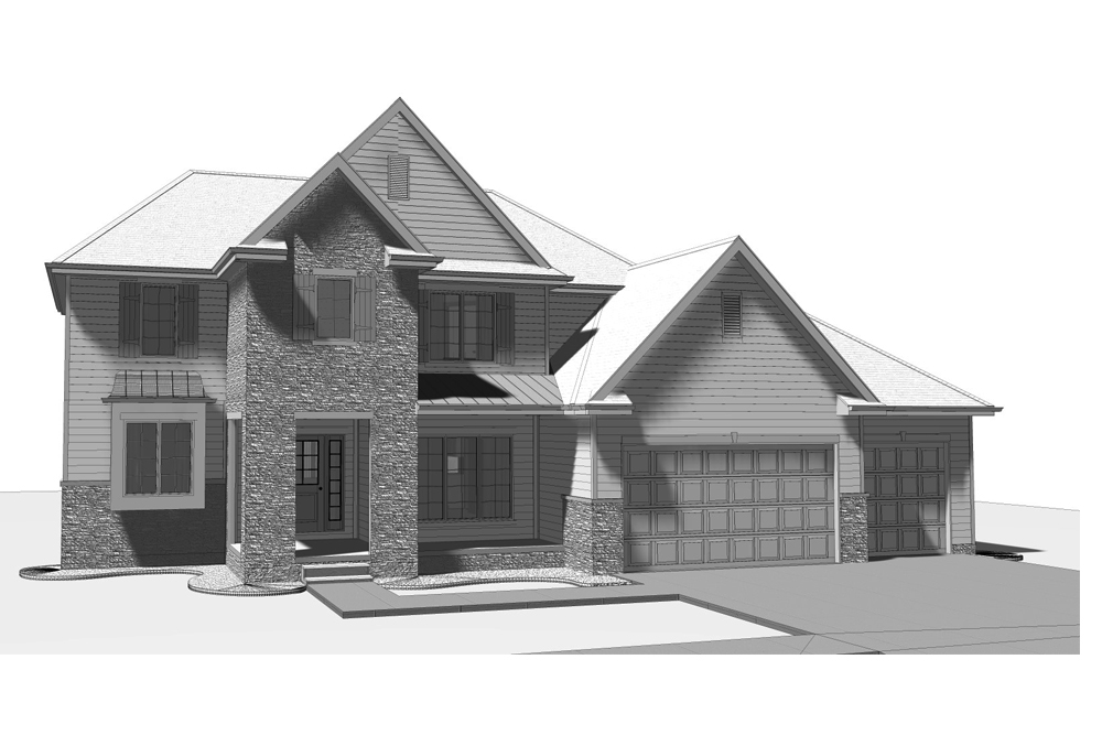 Front View of this 4-Bedroom, 2332 Sq Ft Plan - 100-1222