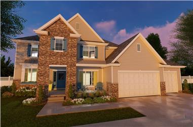 4-Bedroom, 2332 Sq Ft Traditional Home Plan - 100-1222 - Main Exterior