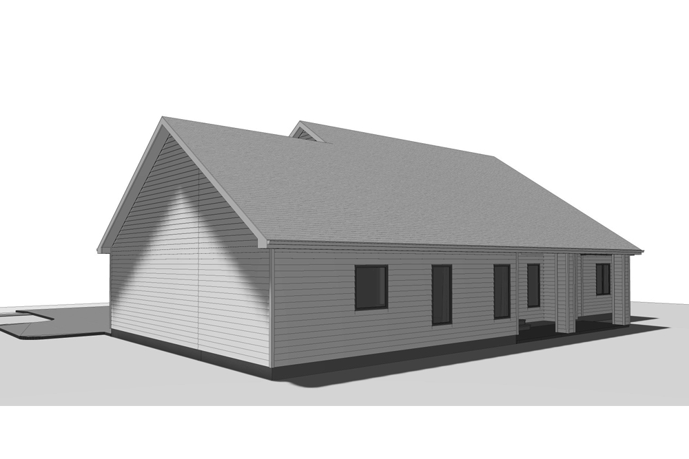 Rear View of this 3-Bedroom, 2070 Sq Ft Plan - 100-1223