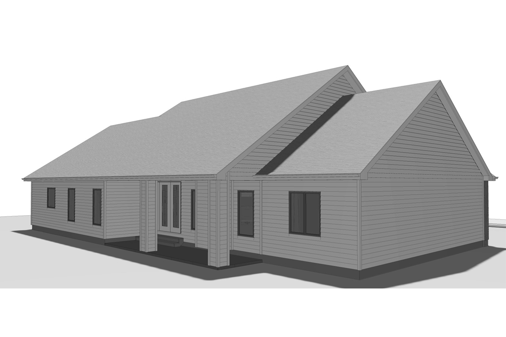 Rear View of this 3-Bedroom, 2070 Sq Ft Plan - 100-1223