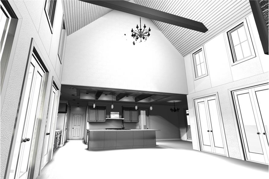 100-1227: Home Plan 3D Image-Great Room