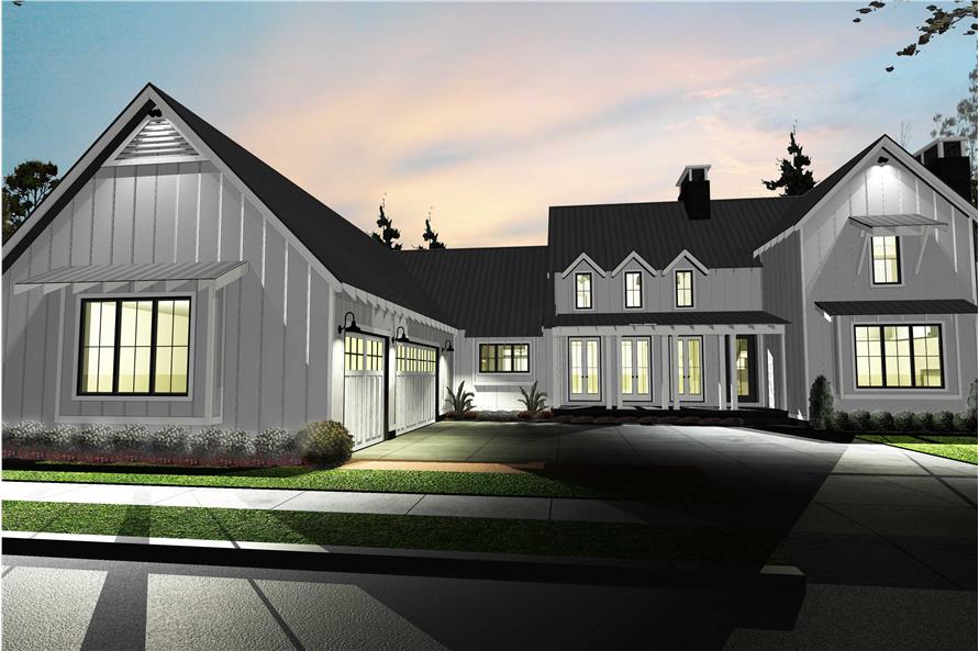 4-Bedroom, 2768 Sq Ft Modern Farmhouse House Plan - 100-1227 - Front Exterior