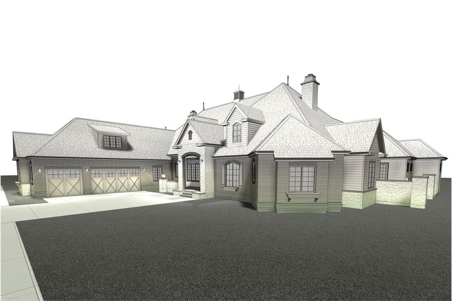Front View of this 3-Bedroom, 4853 Sq Ft Plan - 100-1228