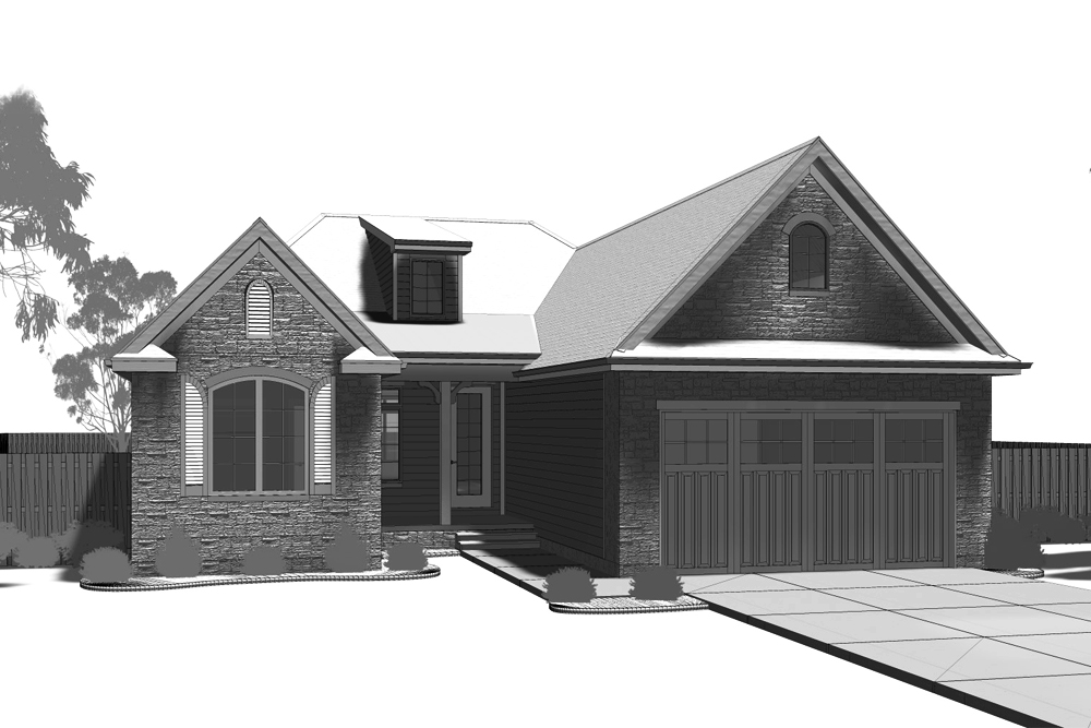 Front View of this 3-Bedroom, 2196 Sq Ft Plan - 100-1232
