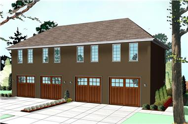 1-Bedroom, 689 Sq Ft French House Plan - 100-1266 - Front Exterior