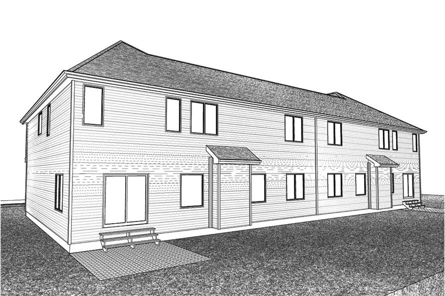 Rear View of this 4-Bedroom, 2899 Sq Ft Plan - 100-1268