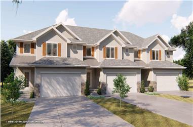 3-Bedroom, 1671 Sq Ft Traditional 3-Unit Plan - 100-1270 - Front Exterior