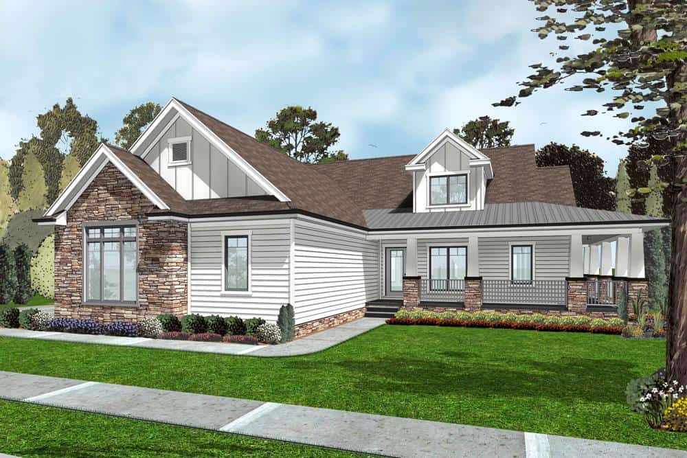 Home Plan Front Elevation of this 3-Bedroom,2135 Sq Ft Plan -100-1299