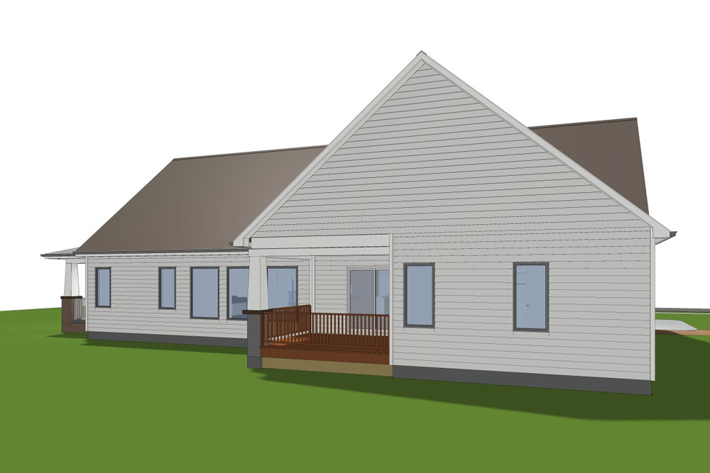 Home Plan Rear Elevation of this 3-Bedroom,2135 Sq Ft Plan -100-1299