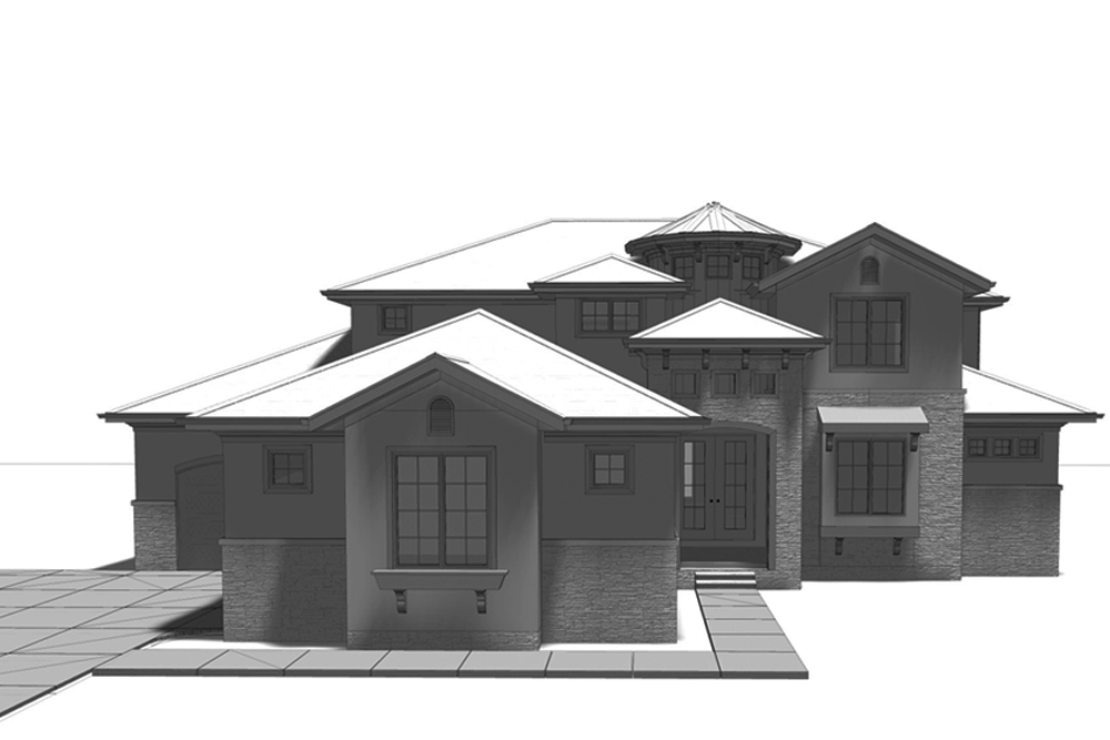 Front View of this 4-Bedroom, 2667 Sq Ft Plan - 100-1309