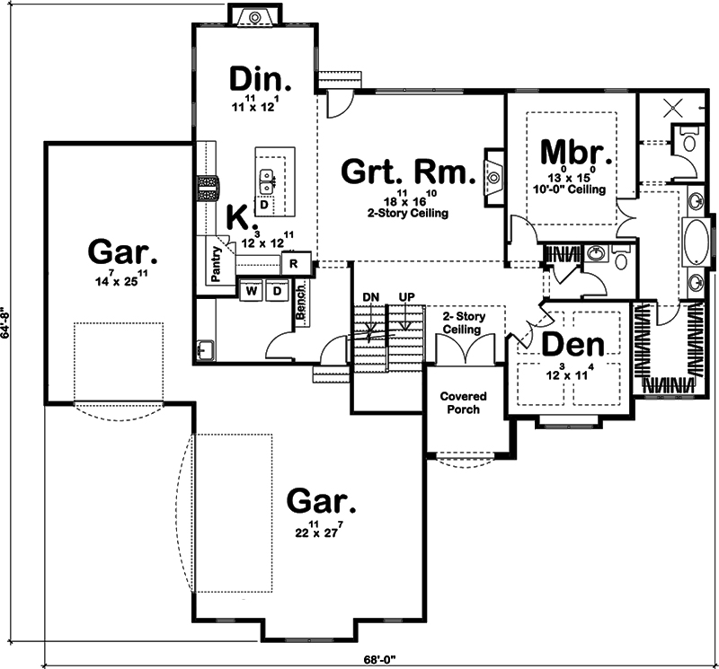Floor Plan First Story of Mediterranean Plan #100-1309