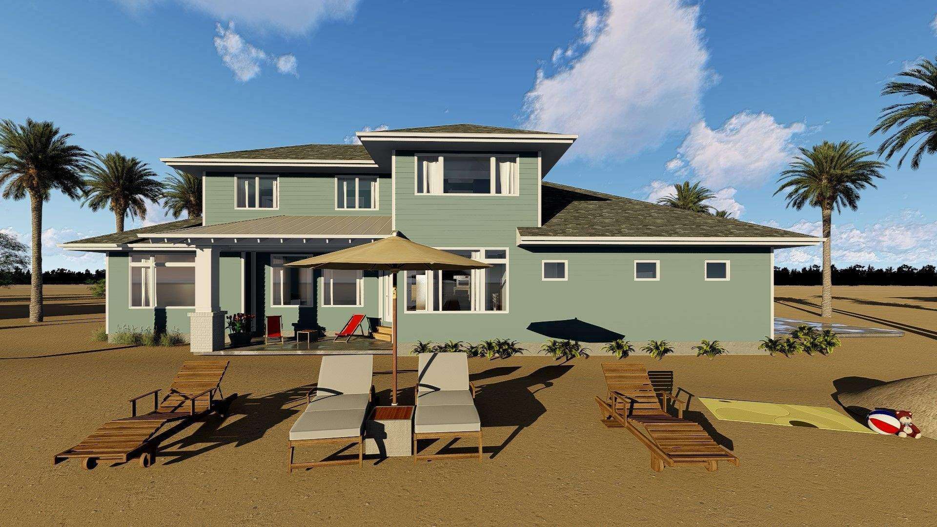 Rear View of this 4-Bedroom, 2526 Sq Ft Plan - 100-1310