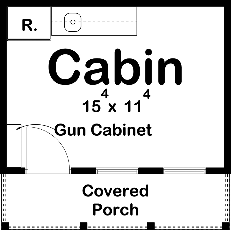 Floor Plan First Story of Cottage Plan #100-1338