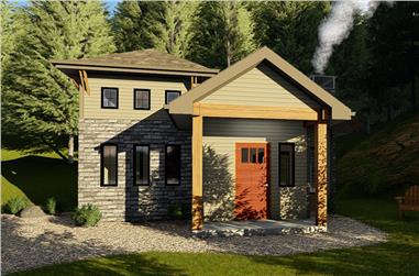 1-Bedroom, 535 Sq Ft Cottage House Plan - 100-1340 - Front Exterior