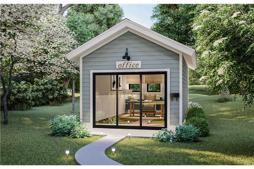 192 Sq Ft Cottage-Style Home Office Shed Plan - 100-1362 - Front Exterior