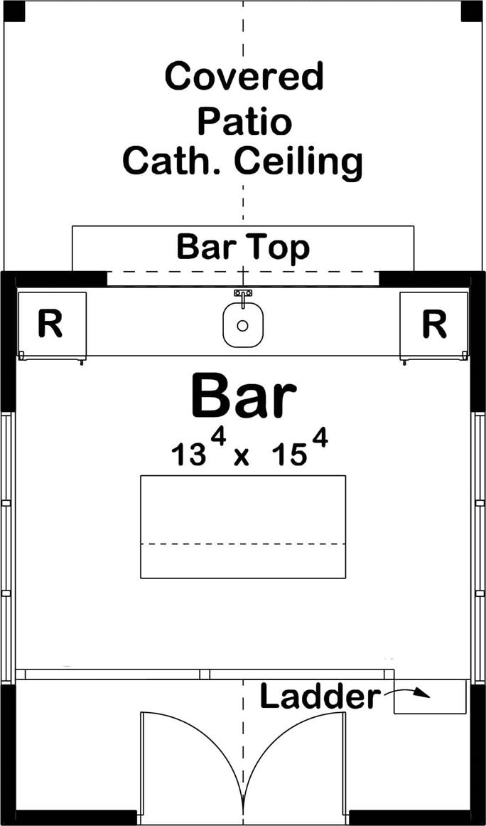Backyard Bar Shed 224 Sq Ft Plan 1001364