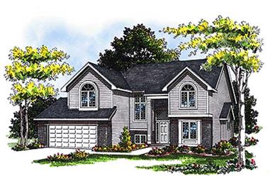 3-Bedroom, 2161 Sq Ft Colonial Home Plan - 101-1001 - Main Exterior
