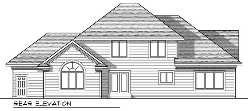 Home Plan Rear Elevation of this 3-Bedroom,2481 Sq Ft Plan -101-1005