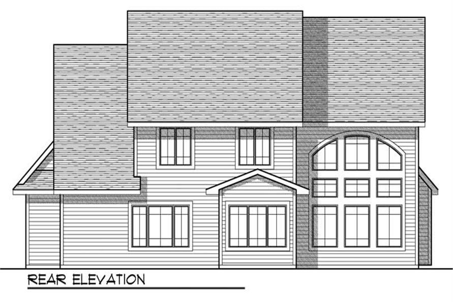 Home Plan Rear Elevation of this 5-Bedroom,2629 Sq Ft Plan -101-1007