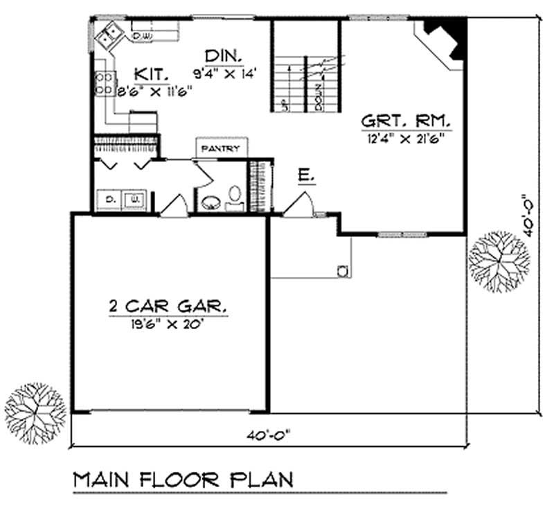 Floor Plan First Story of Small House Plans #101-1011