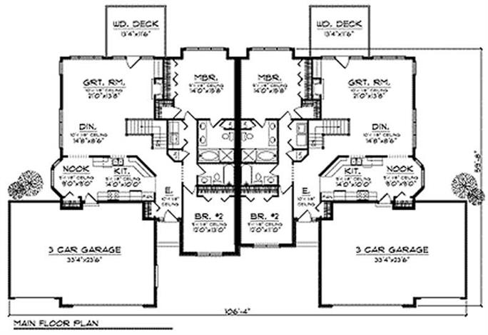 Image showcasing Luxury Multi-Unit Home with 3 Bedrooms, 4578 Sq Ft | Floor Plan #101-1015