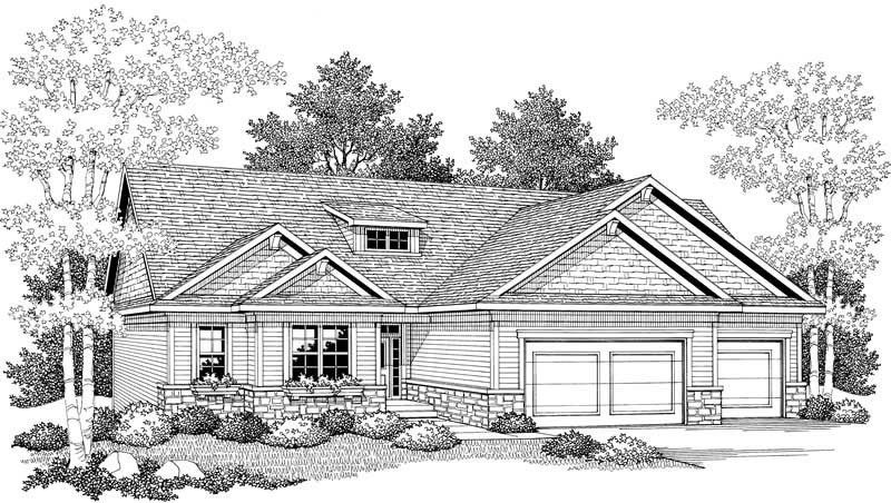 Home Plan Front Elevation of this 4-Bedroom,2724 Sq Ft Plan -101-1019
