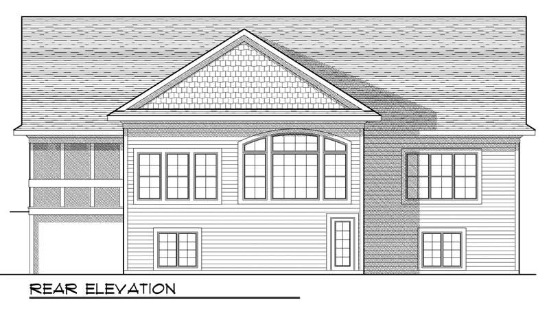 Home Plan Rear Elevation of this 4-Bedroom,2724 Sq Ft Plan -101-1019