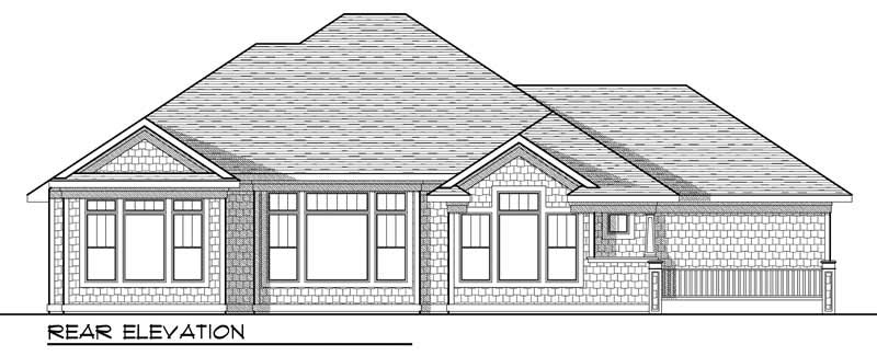 Home Plan Rear Elevation of this 2-Bedroom,2107 Sq Ft Plan -101-1023