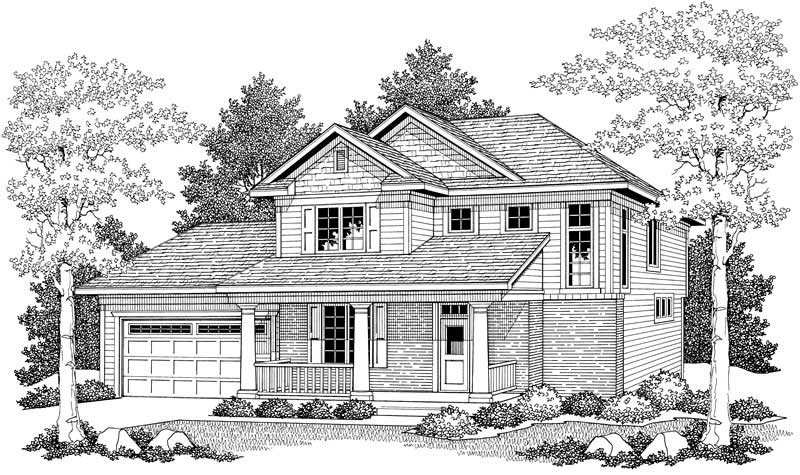 Home Plan Front Elevation of this 3-Bedroom,1899 Sq Ft Plan -101-1024