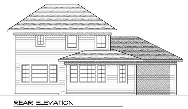 Home Plan Rear Elevation of this 3-Bedroom,1899 Sq Ft Plan -101-1024