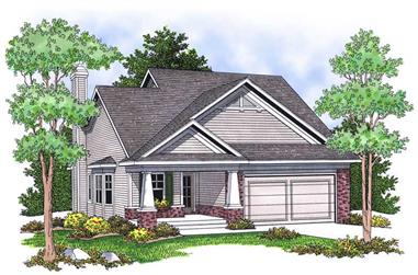 2-Bedroom, 1346 Sq Ft Ranch House Plan - 101-1025 - Front Exterior