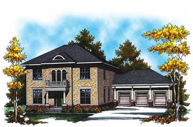 4-Bedroom, 3020 Sq Ft Country House Plan - 101-1028 - Front Exterior