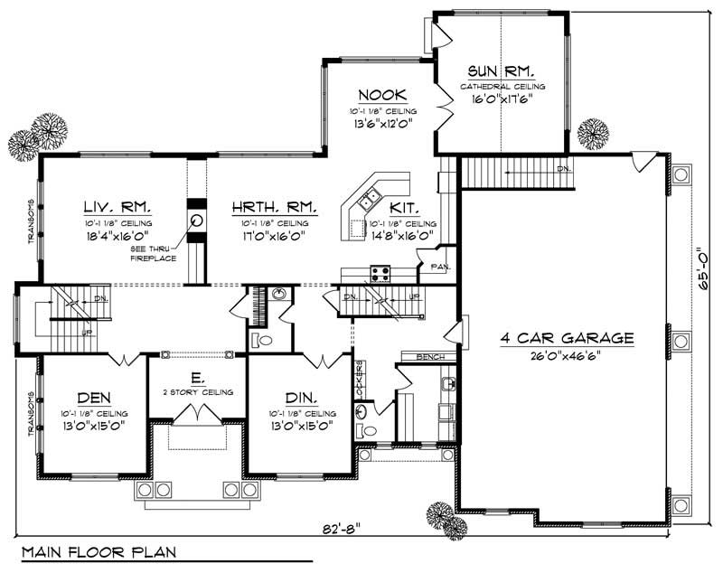 Floor Plan First Story of Country Plan #101-1029