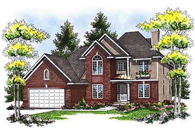 4-Bedroom, 2484 Sq Ft Colonial Home Plan - 101-1032 - Main Exterior