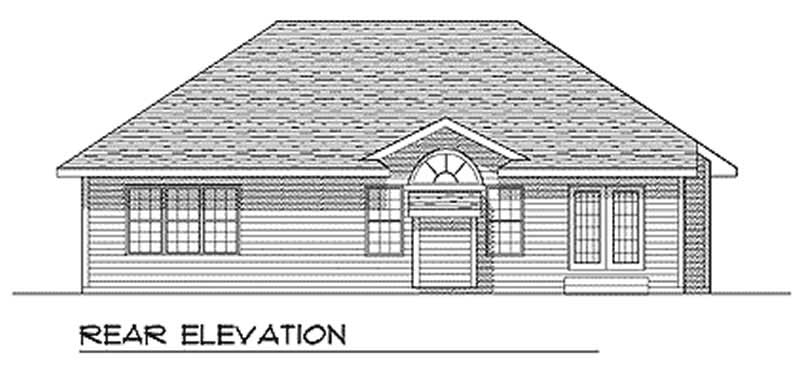 Home Plan Rear Elevation of this 3-Bedroom,1370 Sq Ft Plan -101-1042