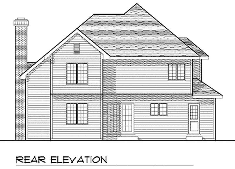 Home Plan Rear Elevation of this 3-Bedroom,1850 Sq Ft Plan -101-1054