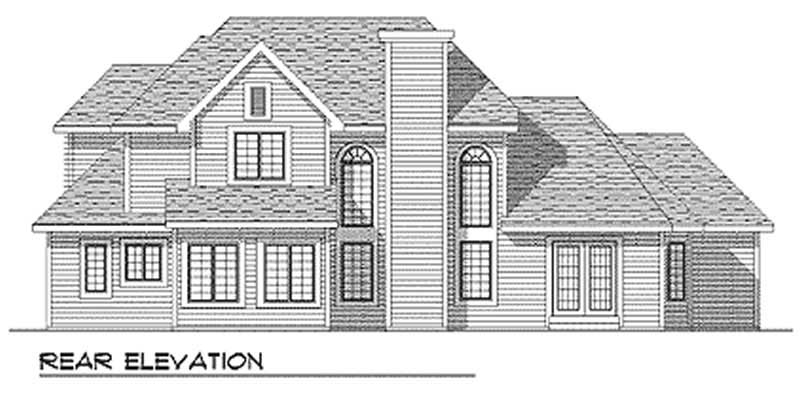 Home Plan Rear Elevation of this 3-Bedroom,2575 Sq Ft Plan -101-1056