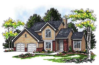 3-Bedroom, 1912 Sq Ft Country House Plan - 101-1057 - Front Exterior