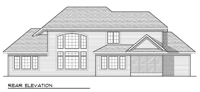 Home Plan Rear Elevation of this 4-Bedroom,2838 Sq Ft Plan -101-1062