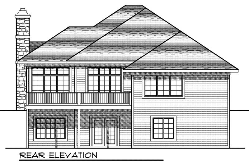 Home Plan Rear Elevation of this 3-Bedroom,2643 Sq Ft Plan -101-1066