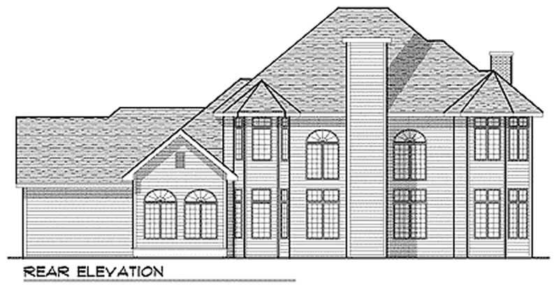 Home Plan Rear Elevation of this 3-Bedroom,2845 Sq Ft Plan -101-1069