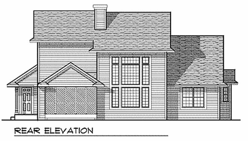 Home Plan Rear Elevation of this 4-Bedroom,2155 Sq Ft Plan -101-1071