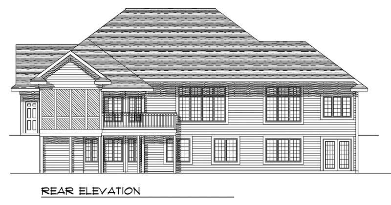 Home Plan Rear Elevation of this 2-Bedroom,2200 Sq Ft Plan -101-1074