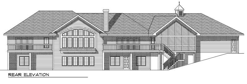 Home Plan Rear Elevation of this 3-Bedroom,4464 Sq Ft Plan -101-1082