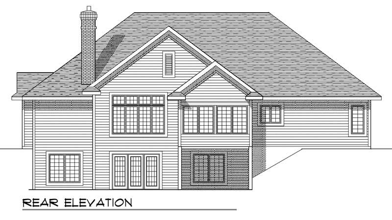 Home Plan Rear Elevation of this 3-Bedroom,3022 Sq Ft Plan -101-1083