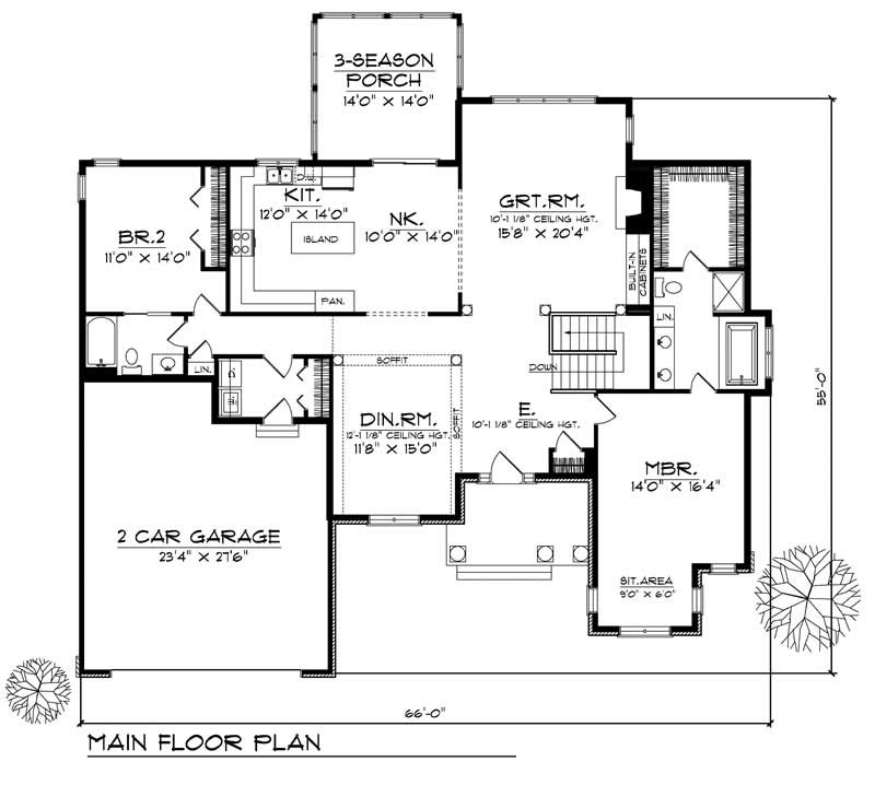 Floor Plan First Story of Country Plan #101-1083