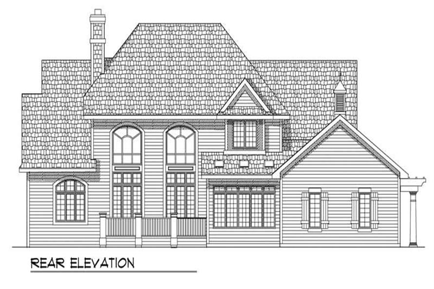 Home Plan Rear Elevation of this 4-Bedroom,3489 Sq Ft Plan -101-1086