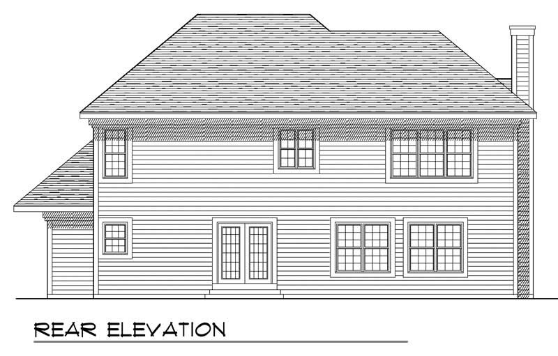 Home Plan Rear Elevation of this 4-Bedroom,2410 Sq Ft Plan -101-1089