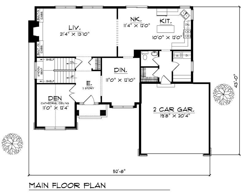 Floor Plan First Story of Traditional Plan #101-1089
