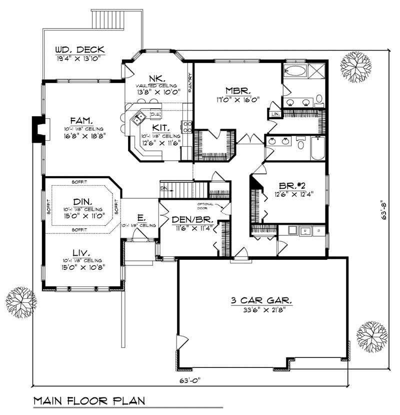 Floor Plan First Story of Country Plan #101-1091